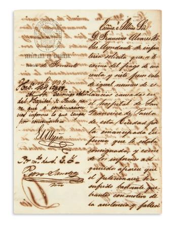 (SLAVERY AND ABOLITION--CUBA.) Group of 9 manumission certificates and deeds of sale from 1873.